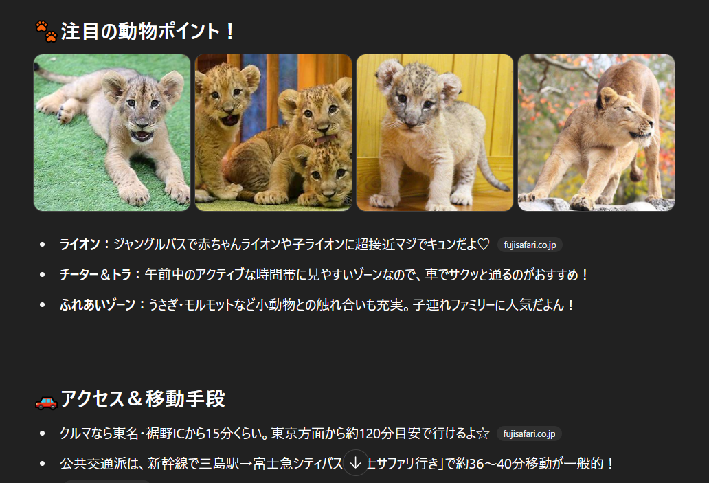 サファリの注目動物たち